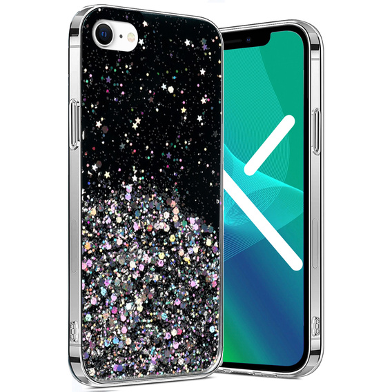 Etui do iPhone 7/8/SE 2020/SE 2022, Glittery, czarne