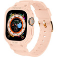 Pasek Silikonowy z Etui do Apple Watch Ultra 1/2/3 49mm, Różowy