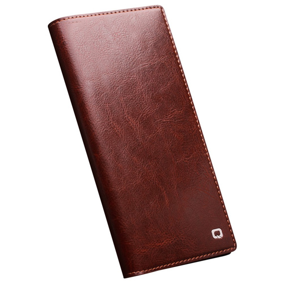 Etui z klapką do Samsung Galaxy S22 Ultra 5G, QIALINO Leather Wallet, brązowe
