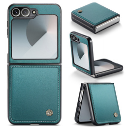 Etui do Samsung Galaxy Z Flip7 FE / Z Flip6, CASEME Litchi Leather, zielone