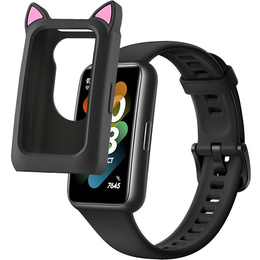 Etui Silikonowe do Apple Watch 4/5/6/SE 40mm, Kocie Uszy, Czarne