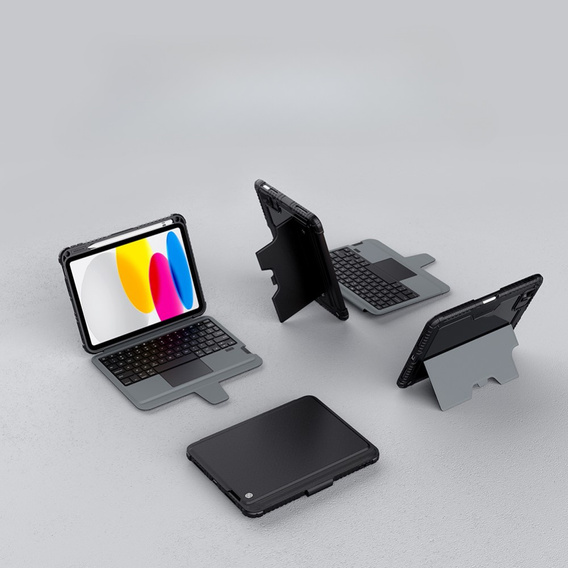 Etui z klawiaturą do iPad 11" 2025 A16 (11 gen.) / iPad 10.9" 2022 (10 gen.), NILLKIN Bumper Pen Slot, czarne