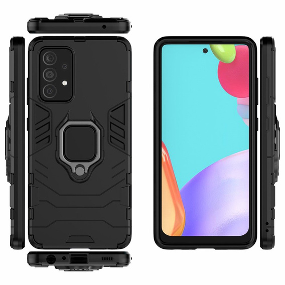 Etui do Samsung Galaxy A72 5G / A72 LTE, Kickstand Ring, czarne