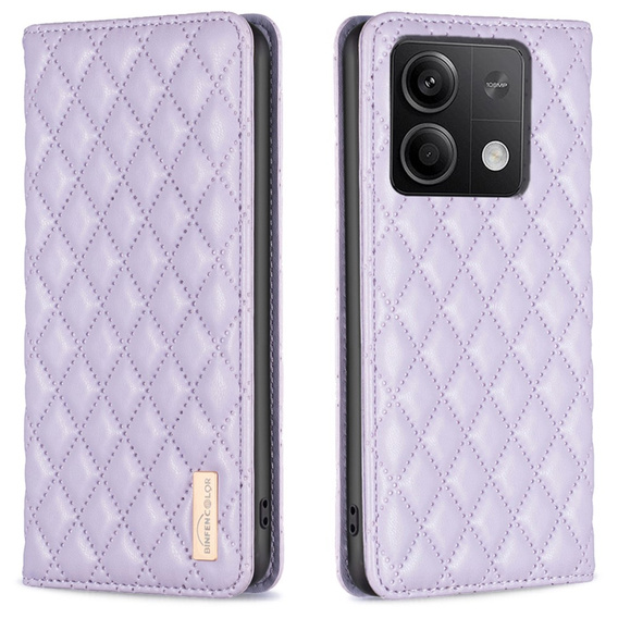 Etui z klapką do Xiaomi Redmi Note 13 5G, Wallet, BINFEN COLOR, fioletowe