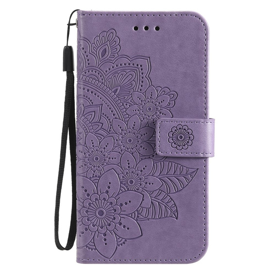 Etui z klapką do Samsung Galaxy S21 FE, Mandala, fioletowe