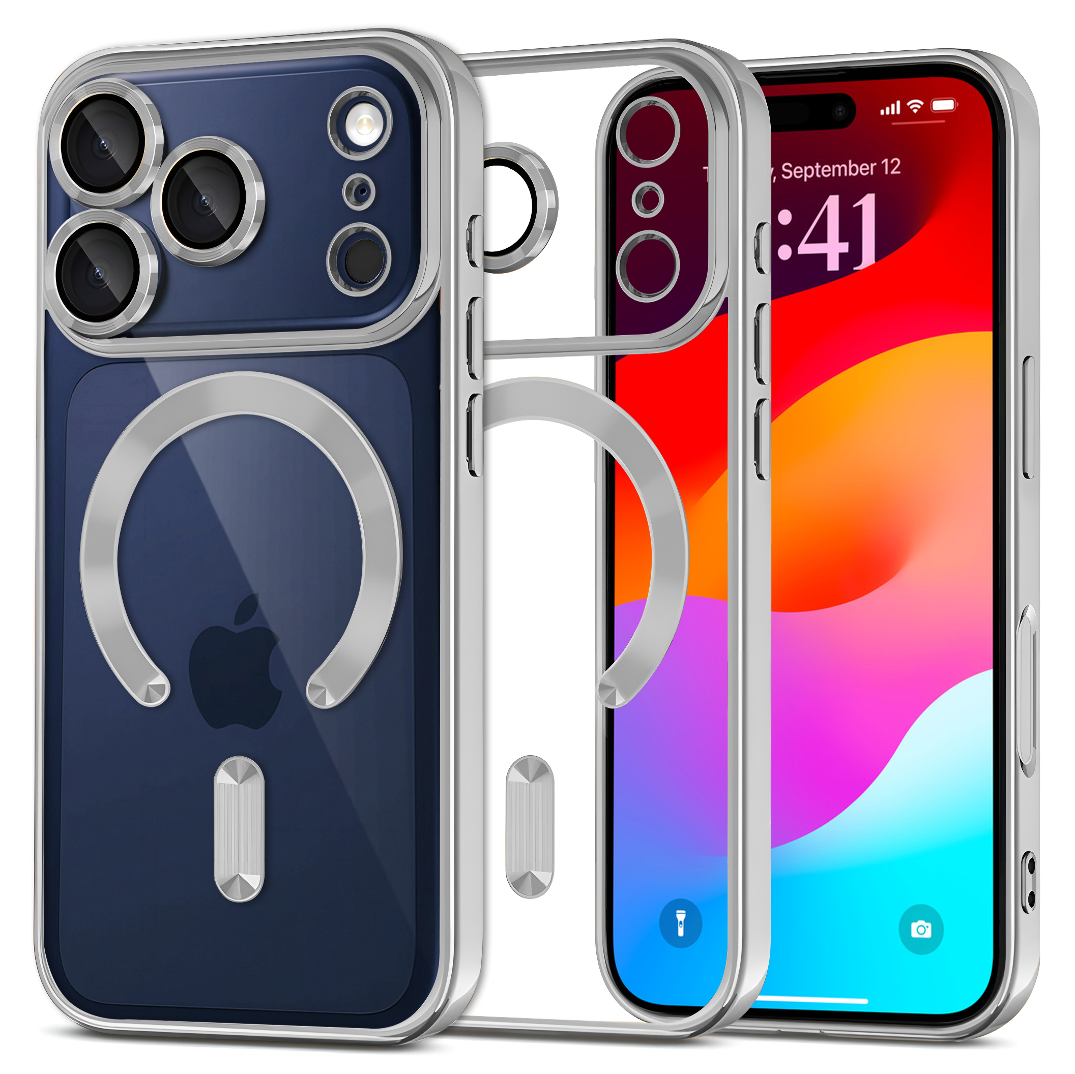 Etui do iPhone 17 Pro Max Electro MagSafe – srebrne