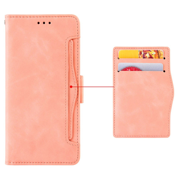 Etui z klapką do Xiaomi Redmi 13C / Poco C65, Card Slot, różowe