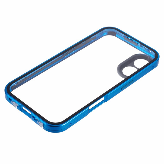 Etui do iPhone 16, Magnetic Dual Glass, niebieskie