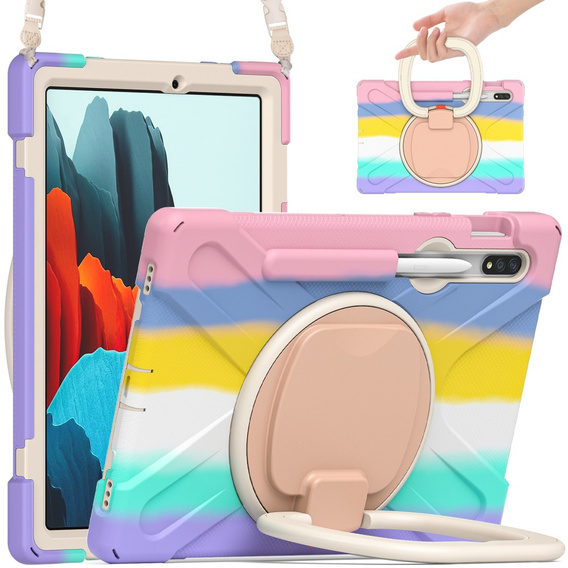 Etui do Samsung Galaxy Tab S10 Lite / S10 FE / S9 FE / S9 / S8 / S7, pancerne obrotowe 360, kolorowe