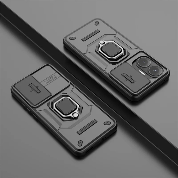 Etui do Xiaomi Poco F7, KickStand Camera Lens, czarne