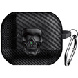 Stylowe etui TPU z motywem czaszki i karabińczykiem – Samsung Galaxy Buds 3 / 3 Pro