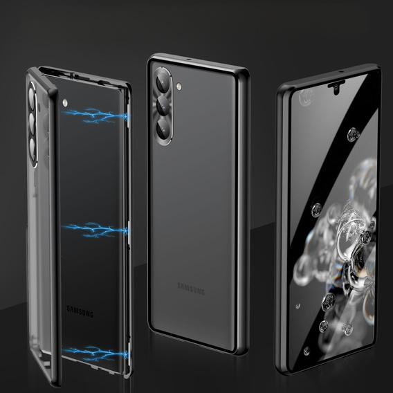 Etui do Samsung Galaxy S23 Plus, Magnetic Dual Glass, czarne