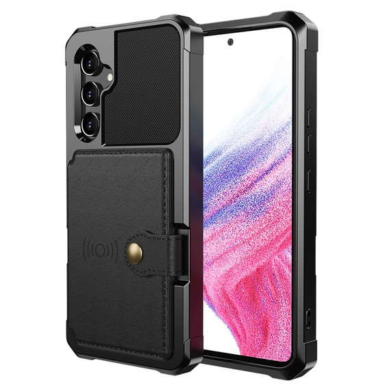 Etui do Samsung Galaxy A54 5G, Card Holder Kickstand, czarne