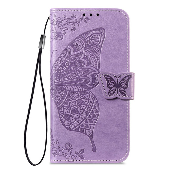 Etui z klapką do Oppo A6 Pro 5G, Butterfly, fioletowe
