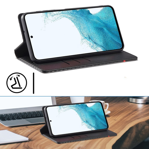 Etui z klapką do Samsung Galaxy A56 5G, Carbon LC.IMEEKE, czarne