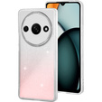Etui do Xiaomi Redmi A3, Glittery Powder, białe / różowe