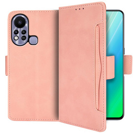 Etui z klapką do Infinix Hot 11s, Card Slot, różowe