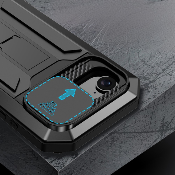 Etui pancerne do iPhone 16E, R-JUST, czarne