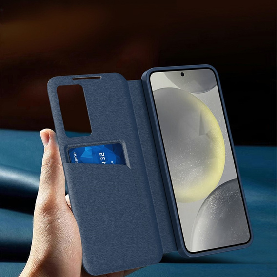 Etui do Samsung Galaxy A56 5G – Smart View z kieszenią na kartę, niebieskie