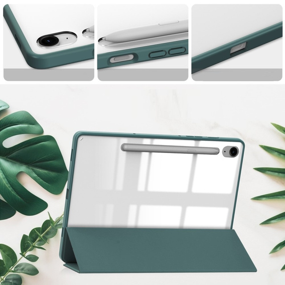 Etui do Samsung Galaxy Tab S10 Lite / S10 FE / S9 FE, Smartcase Hybrid, z miejscem na rysik, ciemnozielone