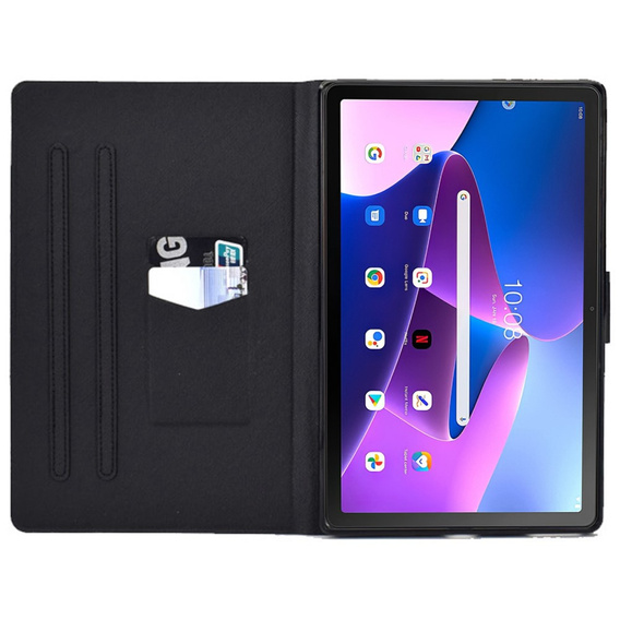 Etui do Lenovo Tab M10 Plus 10.6 Gen 3 TB-125F TB-128F, Stand Case Card Slot, astronaut dog