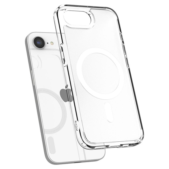 Etui z MagSafe Spigen do Iphone 16E, Ultra Hybrid, przezroczyste / białe + Szkło Hartowane 9H
