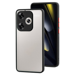 Etui silikonowe do Xiaomi Poco F6, z ochroną aparatu, przezroczyste / czarne