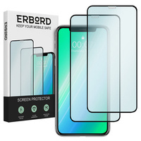 2x Szkło Hartowane do iPhone X/XS/11 Pro, ERBORD 3D pełne, szybka na cały ekran