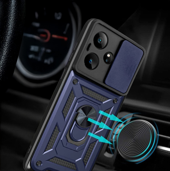 Etui pancerne do Realme GT 7 / 7T, CamShield Slide, niebieskie