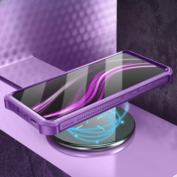 Etui pancerne do Samsung Galaxy S21 Ultra, Dexnor Full Body, fioletowe
