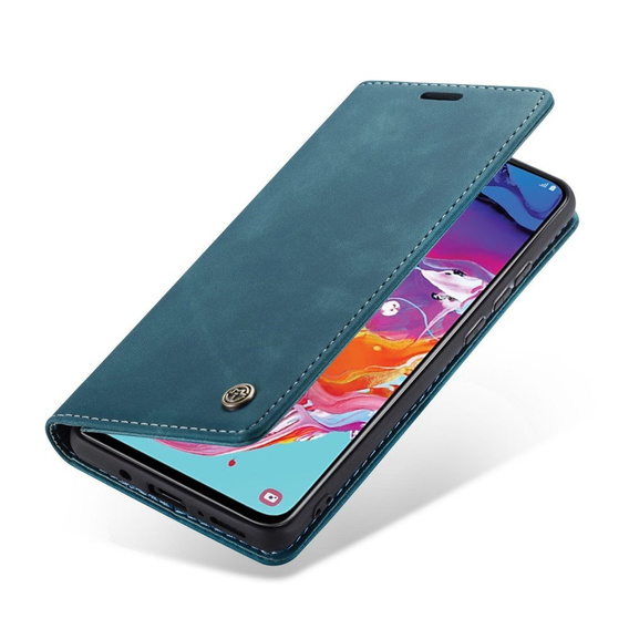 Etui CASEME do Samsung Galaxy A70, Leather Wallet Case, niebieskie