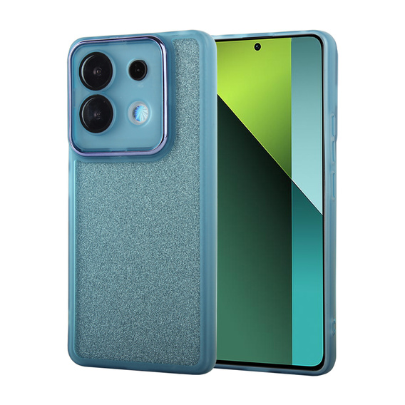 Etui do Xiaomi Redmi Note 13 5G, Glittery Powder, niebieskie + Szkło hartowane 9H