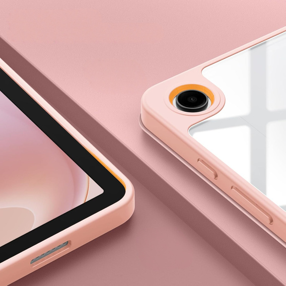 Stylowe etui do Samsung Galaxy Tab A9+ – Smartcase Hybrid Marble różowe