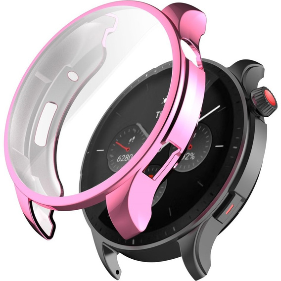 2w1 Etui z osłoną na ekran do Amazfit GTR 4 46mm, Różowe