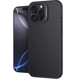 Etui do iPhone 16 Pro, pancerne Nillkin, Carbon Fiber, do Magsafe, czarne