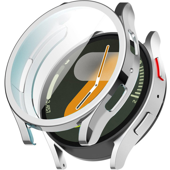 2w1 Etui z Osłoną na Ekran do Samsung Galaxy Watch 7 40mm, Srebrne