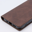 Etui do iPhone 15 Pro, ERBORD Vintage portfel z klapką, kawowe