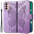 Etui z klapką do Motorola Moto G42 4G, Butterfly, fioletowe