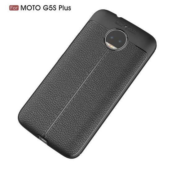 Czarne Etui Football Grain TPU Case Motorola Moto G5S Plus