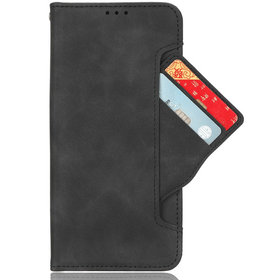 Etui z klapką do Motorola Edge 50 Ultra, Card Slot, czarne