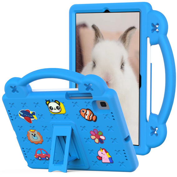 Etui do Samsung Galaxy Tab S6 Lite 10.4" 2020/2022/2024 / Tab A7 2020 T500 / T505 / Tab S6 T860/T865, Cute Patterns, z podstawką, Niebieskie