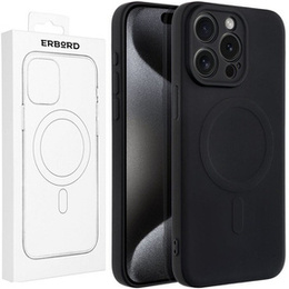 Etui do MagSafe ERBORD Silicone Mag Cover do iPhone 15 Pro, czarne