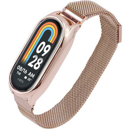 Pasek Bransoleta Milanese do Xiaomi Smart Band 10 / 9 / 8, Różowe złoto