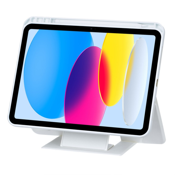 Etui z klawiaturą Bluetooth i touchpadem do iPad 11" 2025 A16 (11 gen.) / iPad 10.9" 2022 (10 gen.) – białe