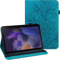 Etui do Samsung Galaxy Tab A8 10.5 SM-X200 SM-X205, Flowers, niebieskie