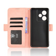 Etui z klapką do Realme GT 7 / 7T, Card Slot, różowe