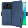 Etui z klapką do Xiaomi Poco F6 Pro, Card Slot, granatowe