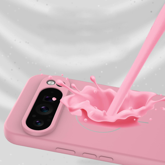 Etui do Google Pixel 10 Pro XL, do MagSafe, silikonowe, różowe