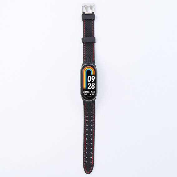 Pasek Silikonowy do Xiaomi Smart Band 10 / 9 / 8, Czarny / Czerwony