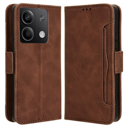 Etui z klapką do Xiaomi Redmi Note 13 5G, Card Slot, brązowe